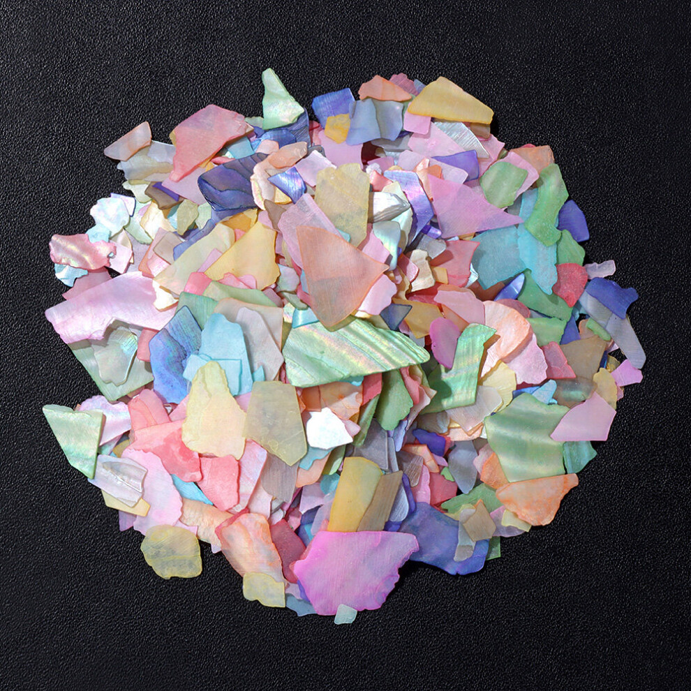 Multicoloured (No.1 Muticolor White-100G 12Mm) Muticolor Irregular Abalone Chips Natural Glitter Flakes Sea Shell Fragments For Nail Art Decoration Diy Manicure