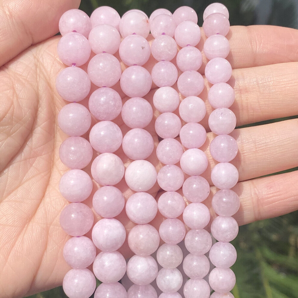 Natural Kunzite Purple Spodum Jades Stone Round Loose Spacer Beads For Jewelry Making 6/8/10mm DIY Bracelet-image-OPC-PBRPJXK-NEW