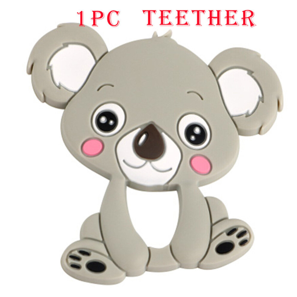 Cartoon Animal Koala Silicone Beads /Teether /Clip Food Diy Pacifier Chain Accessories Teether Chewing Silicone Bead Multicoloured