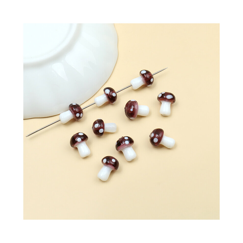 10pcs 10x14mm Lampwork Colorful Mushroom Loose Spacer Beads for Bracelet Necklace Keychain Food DIY Jewely Making Supplies-image-OPC-PBRPMN9-NEW