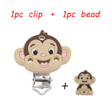 (Navajo white White-2 set Other) Kovict 1/2Set Animals Cartoon Baby Silicone Bead Clips DIY Pacifier Chain Dummy Holder Food Necklace Jewelry Accessories