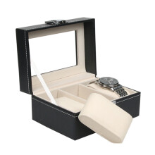PU Watch Box 3 Grids Slots Watch Storage Organizer BOX Watches Collection Organizer Box