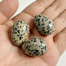 (NO.1 Dalmation White-2PCS 11mm) 20x30mm Undrilled Egg Natural Stone Healing Easter Crystal Gems Reiki Crafts Table Home Decoration Massage Accessory