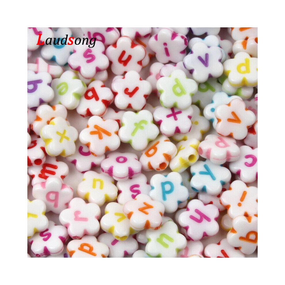 100Pcs 11mm Random Acrylic Flower Beads Alphabet Letter Loose Spacer Beads For Jewelry Making DIY Spacer Necklace Bracelet-image-OPC-PBRQDFQ-NEW