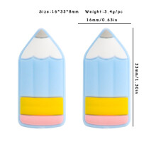 (pencil White-5pcs 2MM) Sunrony 5/10 Pieces Pencil Corn Stethoscope Cartoon Silicone Beads For Pen Pacifier Chain Accessories Baby Teething Toys