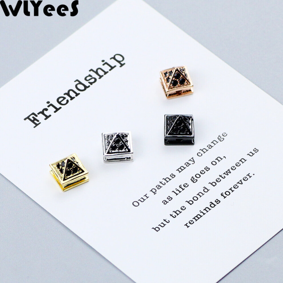WLYeeS 4pcs Tower shape charm Copper Loose bead Rhinestone Metal Spacer Loose Bead For Jewelry bracelet making DIY Finding-image-OPC-PBRQJVJ-NEW