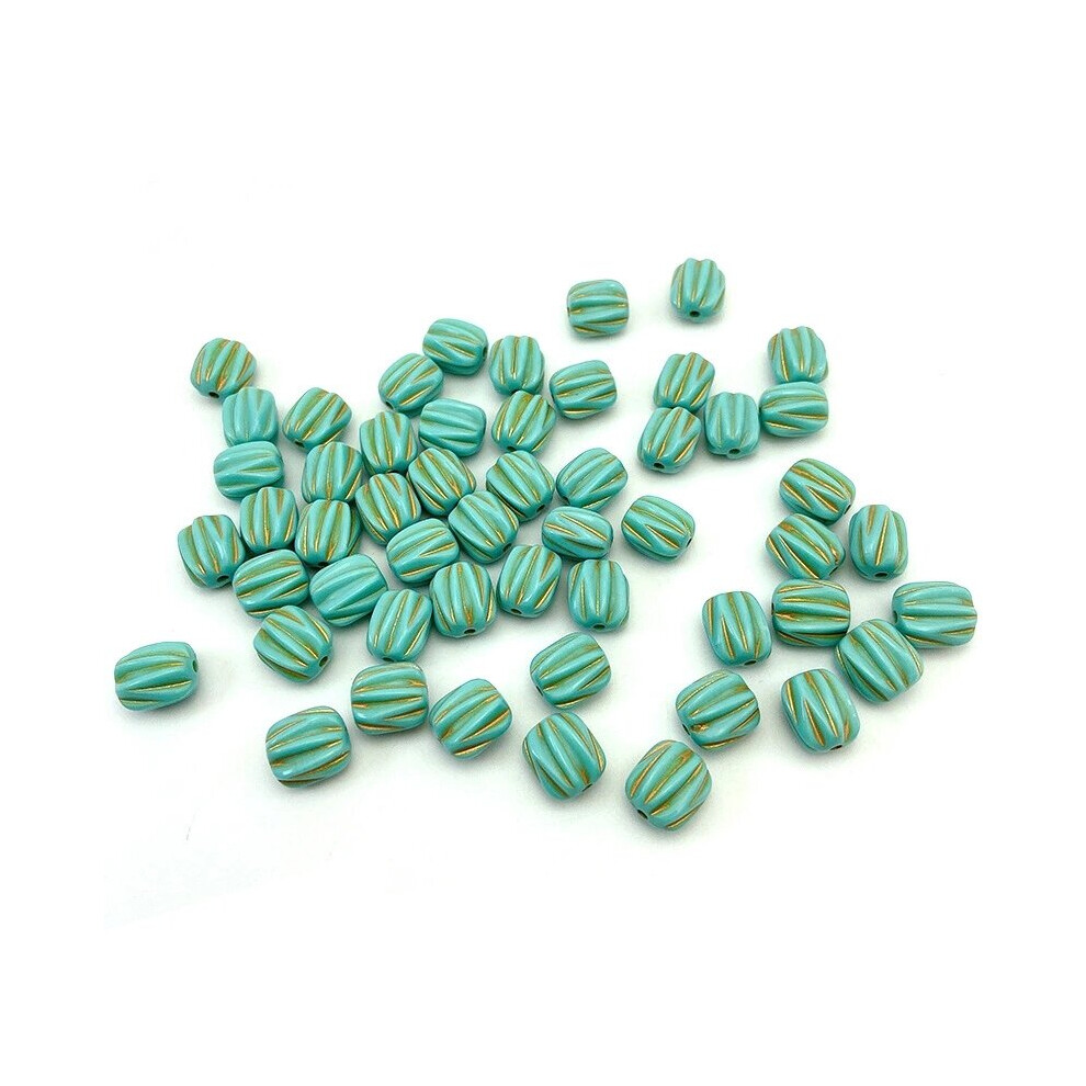 ?Blue Retro Acrylic Beads For Jewelry Making Bracelet Necklace 14x18mm Vintage Acrylic Loose Bead-image-OPC-PBRQK8Q-NEW