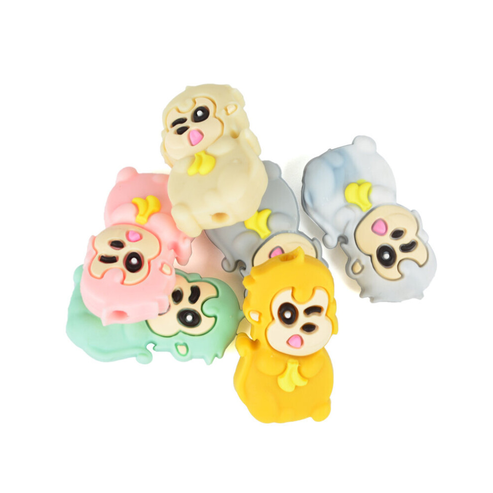 Charm Jewelry Animal Mini Silicone Beads Chewable Necklace Bpa Silicone Beads Teething Safe Toys For Baby Newborns Multicoloured