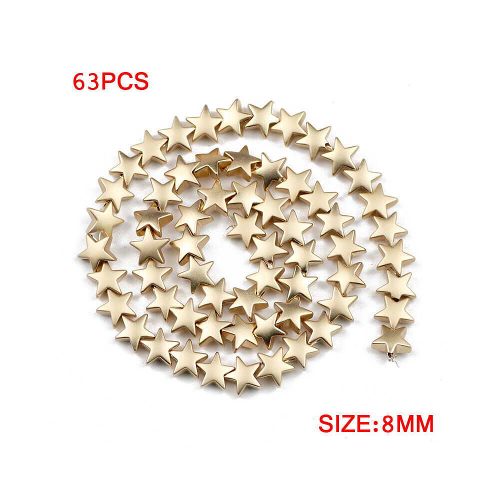 8mm Matte Silver Plated Hematite Natural Stone Five-pointed star Spacer Loose Beads For Jewelry Making Diy bracelets-image-OPC-PBRQKJ7-NEW