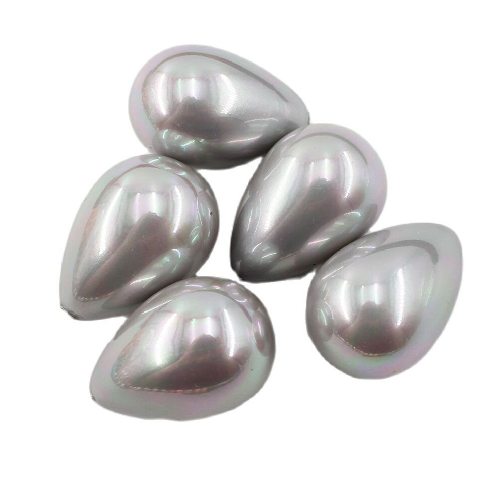 APDGG 14x20MM 5 Pcs Natural Gray Sea Shell Pearl Half Hole Teardrop Beads For Pendant Earrings DIY Jewelry Findings-image-OPC-PBRQMFY-NEW