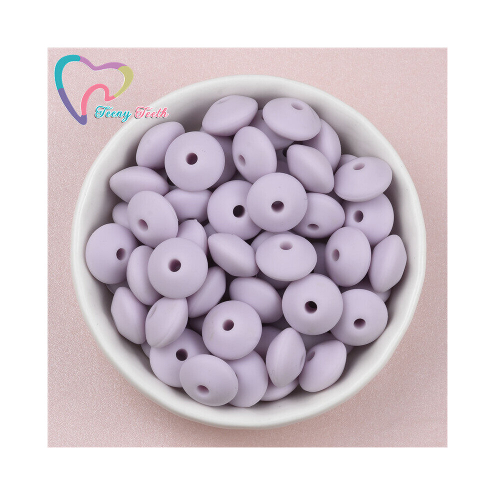 100 PCS Silicone 12MM Lentils Silicone Abacus Beads Teething Necklace Baby Teether Toy Accessories Silicon Pacifier Saucer Beads