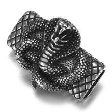 2pcs Stainless Steel Punk Slider Beads Skull Animal Slide Charms Fit 12*6mm Flat Leather DIY Men's Bracelet Jewelry Making