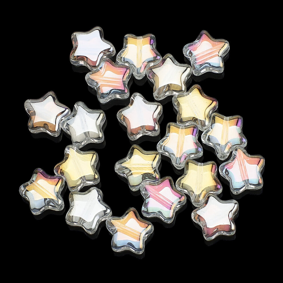 95Pcs Glass Star Beads 8mm Crystal Star Pendants Jewelry Making Material DIY Crafts Loose Beaded for Decoration-image-OPC-PBRQNFR-NEW