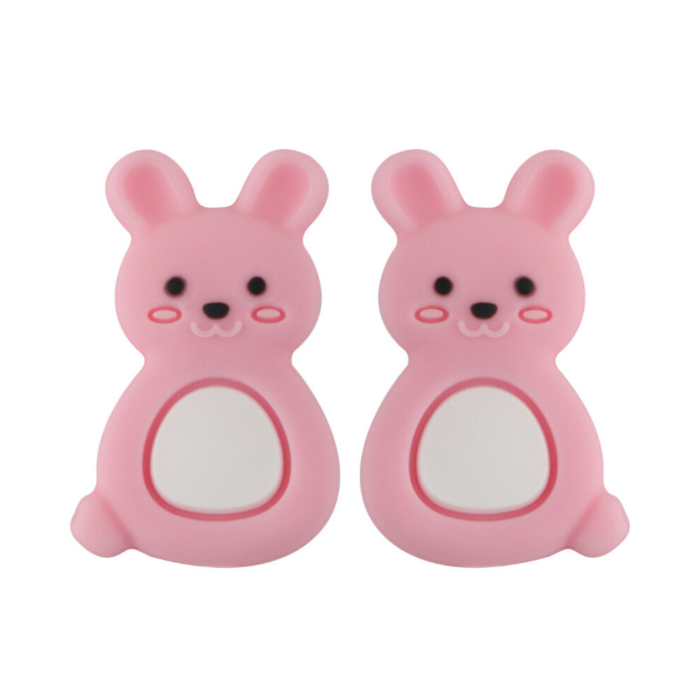 Kovict 10Pcs Silicone Beads Animal Rabbit Food Chewable Silicone Diy Jewelry Teething Beads Baby Teethers Toy Baby Goods Multicoloured