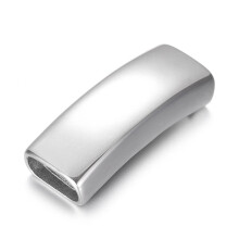 2Pieces Stainless Steel Slider Bead Curved High Polished Slide Charms Fit 12*6mm Flat Leather DIY Men Jewelry Making Supplies