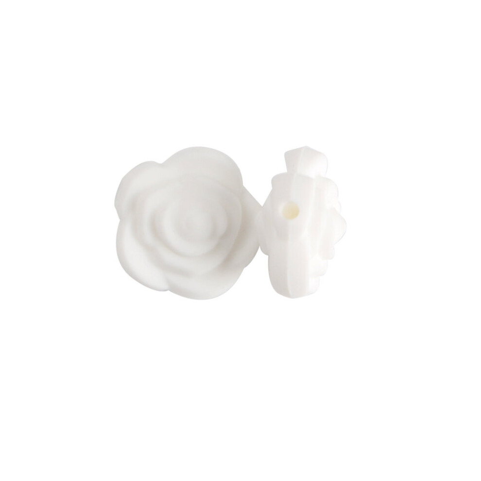 Kovict 30Pcs Silicone Beads Flower Baby Teethers Bpa Rose Baby Teething For Necklace Chewable Toy For Teether Silicone Multicoloured