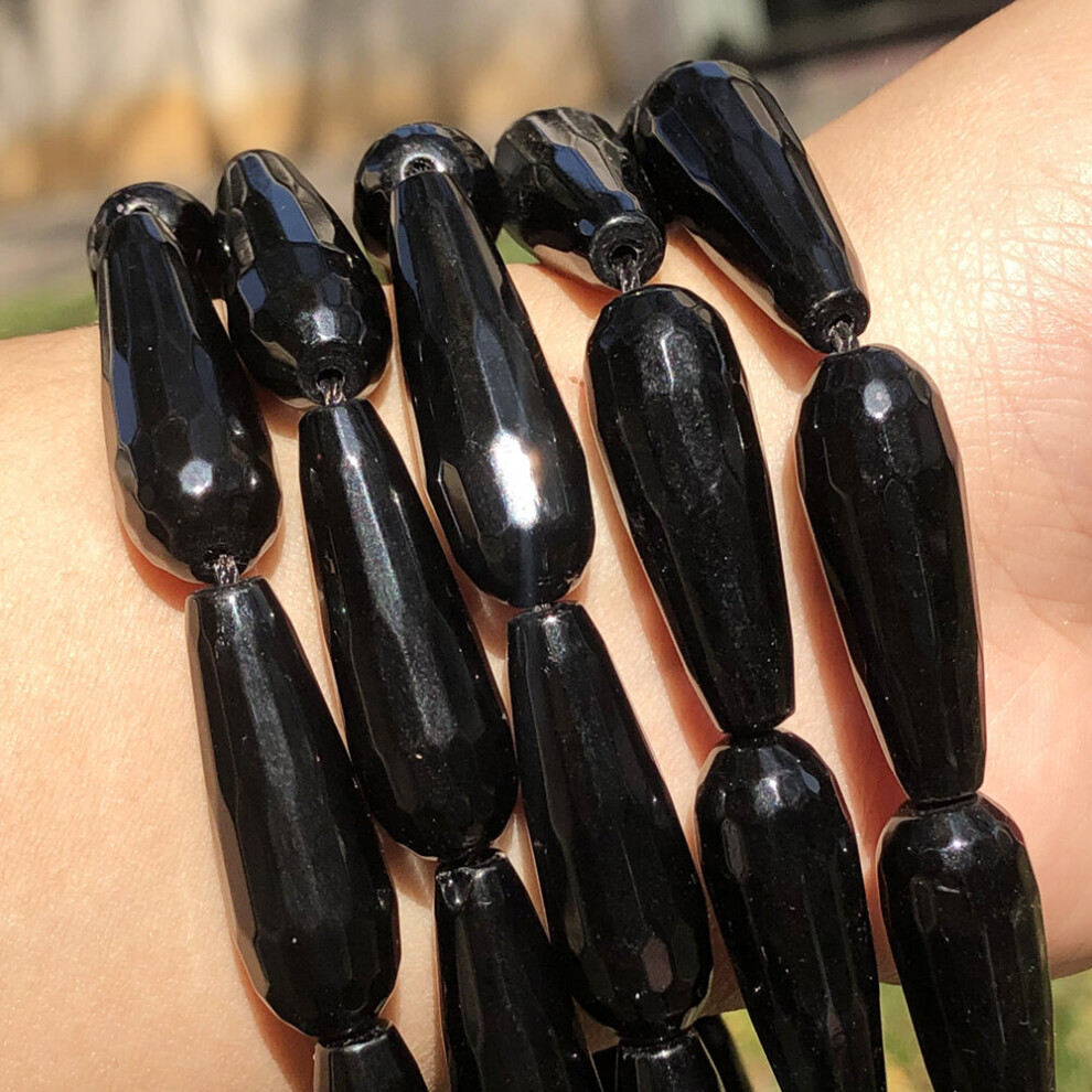 10x30mm Natural Faceted Colorful Chalcedony Jades Stone Water Drop Loose Spacer Beads For Jewelry Making Diy Bracelet Accessorie-image-OPC-PBRQP68-NEW