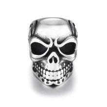 Stainless Steel Beads Skull Spacer Metal Large Hole 8mm Charm Slider DIY Men Bracelet Making Supplies Jewelry Findings