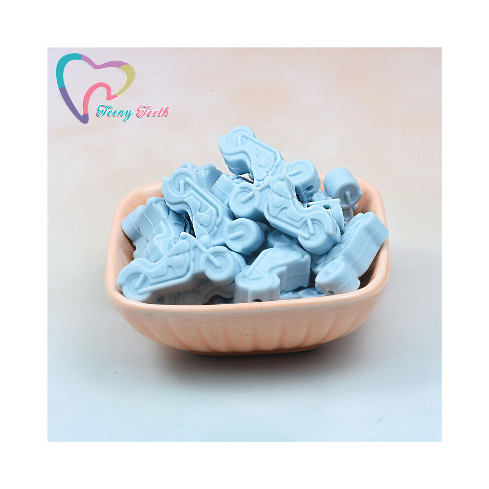15PCS Motorcycle Shaped Silicone Beads BPA Food Chewed Beads Baby Teething For Baby Pacifier Chain Making