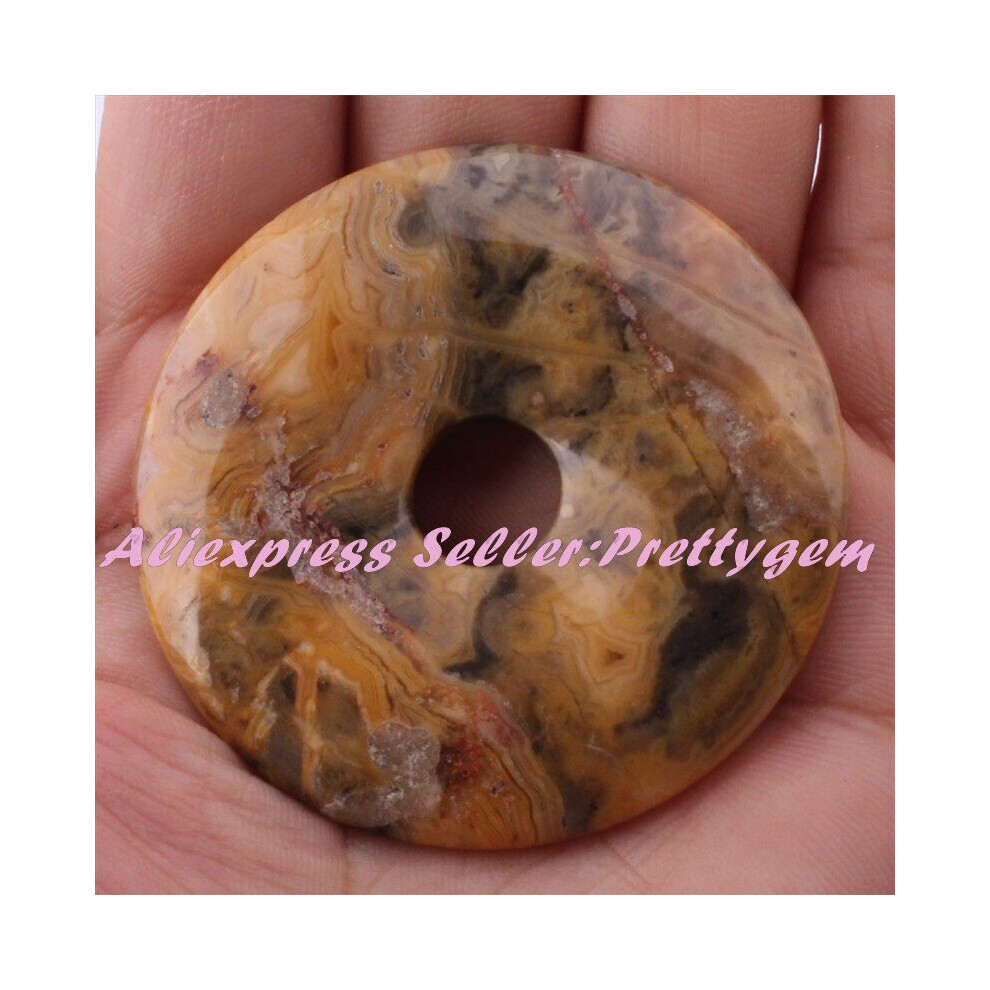 30,40,50mm Natural Donut Crazy Lace Agat Gem Stone Beads Spacer Pandant 1 Pcs For Necklace Bracelet Jewelry Making,Free-image-OPC-PBRQQGX-NEW