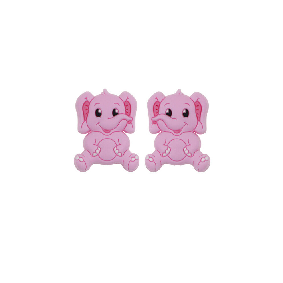Kovict 10Pcs Elephant Silicone Beads Baby Rodent Bpa Food Silicone Teething Nursing Pacifier Clip Multicoloured