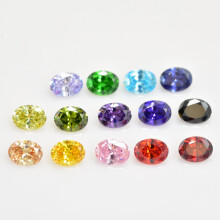 15pcs/lot 1pcs of each colour 3x5mm~10x12mm Loose Oval Shape Cubic Zirconia Bright CZ Stone AAAAA Gems
