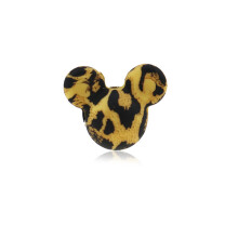 10pc/Lot Flower Print Mouse Silicone Beads DIY Tie-dye Pearl Baby Pacifier Chain Food Baby Teething Teether Bead