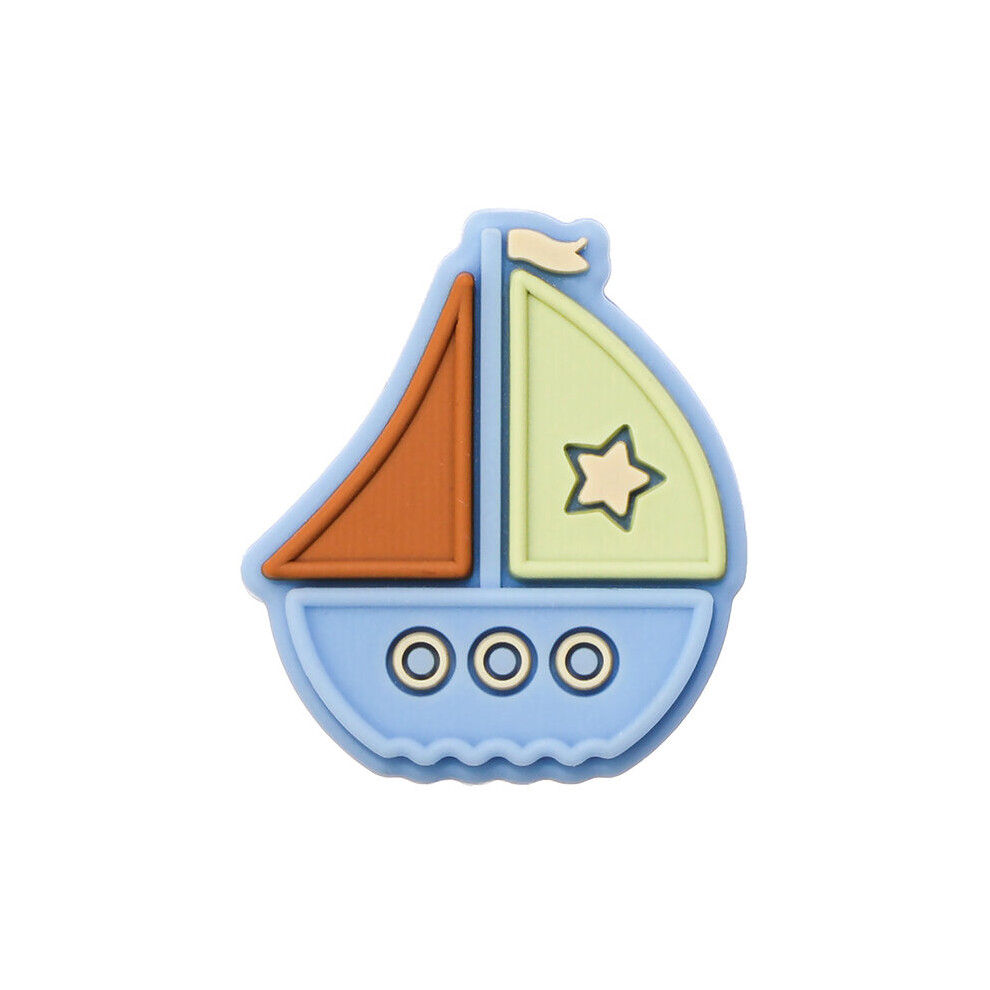 Chenkai 10PCS Baby Silicone Sailboat Beads Teether Cartoon Fidget Toys Nursing Babies accessories newborn health Pacifier