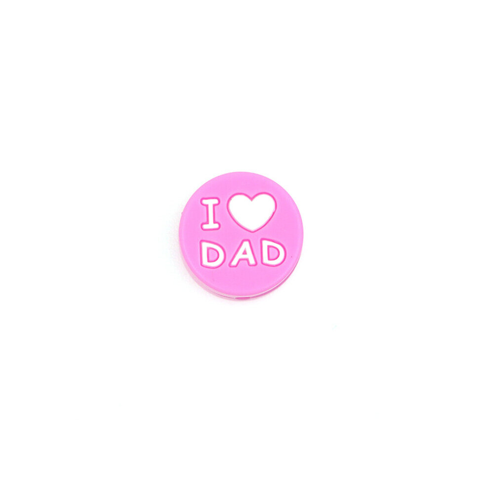 10Pcs/Lot Silicone Beads I Love Dad/Mom Food Diy Baby Pacifier Chain Baby Teeth Chewable Silicone Beads Bpa-Free Multicoloured