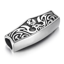 Stainless Steel Large Slider Bead Fire Phoenix Slide Charms Fit 8mm Round Leather Rope DIY Men Bracelets Jewelry Making Supplies