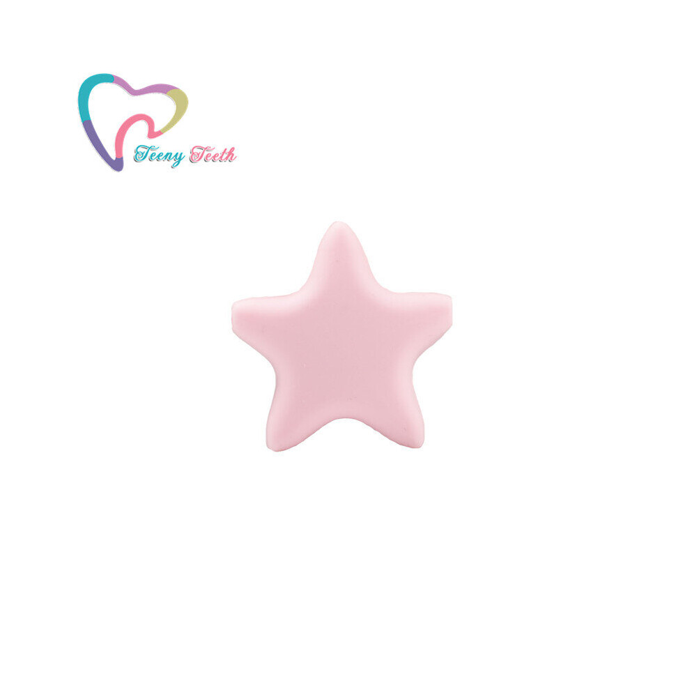 8 Pcs 35Mm Silicone Star Baby Teething Diy Necklace Accessories Bpa Food Pendant Chewable Baby Star Teeth Beads Multicoloured