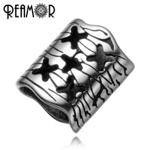 12*6mm 316l Stainless Steel X Letter & Cross Square Hole Charm Spacer Beads For Men Bracelet DIY Jewelry Making