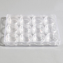 12Jars Plastic Storage Container Box Basket Rectangle Transparent Organizer Seeds Beads Storage Tray Jewelry Findings Box,1PC