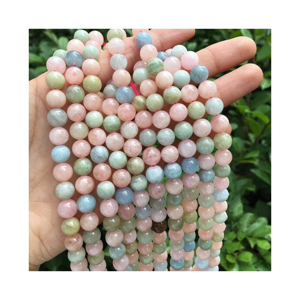 AA High Natural Stone Morganite Beads Round Loose Beads 4mm 6mm 8mm 10mm For Jewelry Making Necklace DIY Bracelet 15inch-image-OPC-PBRQRWQ-NEW