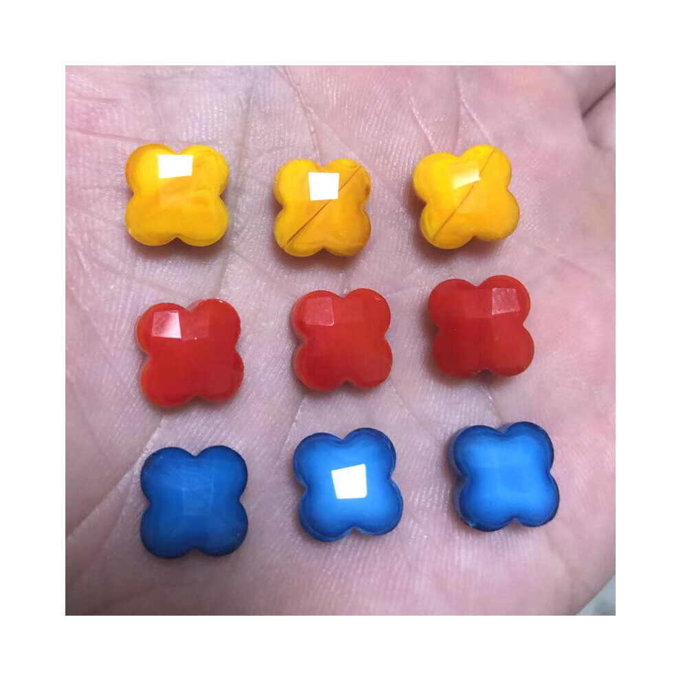 Newly 4 Leaves Flower 12mm 30pcs Glass Crystal Bead Cross Pendant Beads for Jewelry Diy Making Accessories-image-OPC-PBRQS96-NEW