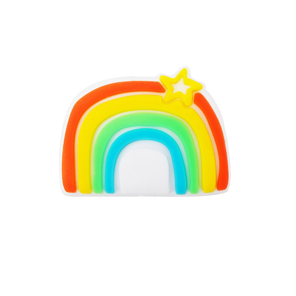 Chenkai 10PCS Rainbow Stars Baby Silicone Beads DIY Infant Pacifier Dummy Nursing Teether Sensory Toys Accessories Food