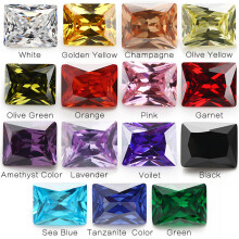 1PCS Per Colors Total 15pcs Size 4x6mm ~ 10x12mm rectangle Shape Loose Cubic Zirconia Stone For Jewelry DIY