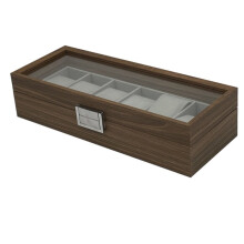 6 Slots Watch Box Wooden Watches Storage Organizer Metal Clasp Watch Jewelry Display Men Women Valentines Gift