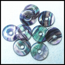 1PC Natural fluorite stone donut shape size 30mm 35mm purple fluorite stone good jewelry making with