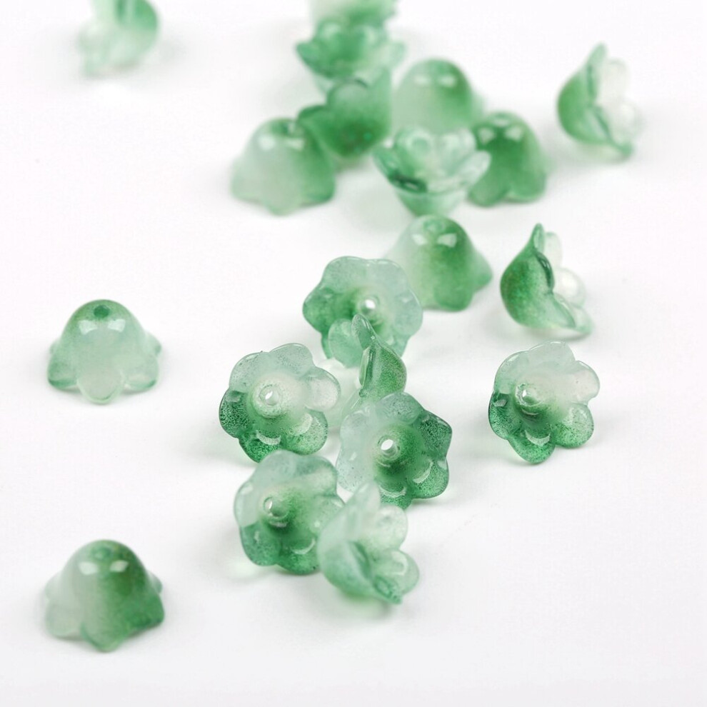 50pcs/Lot Flower Shaped Lampwork Beads Transparent Three-dimensional Glass Beads For Jewelry Making Hairpin DIY Accessories-image-OPC-PBRQPCF-NEW