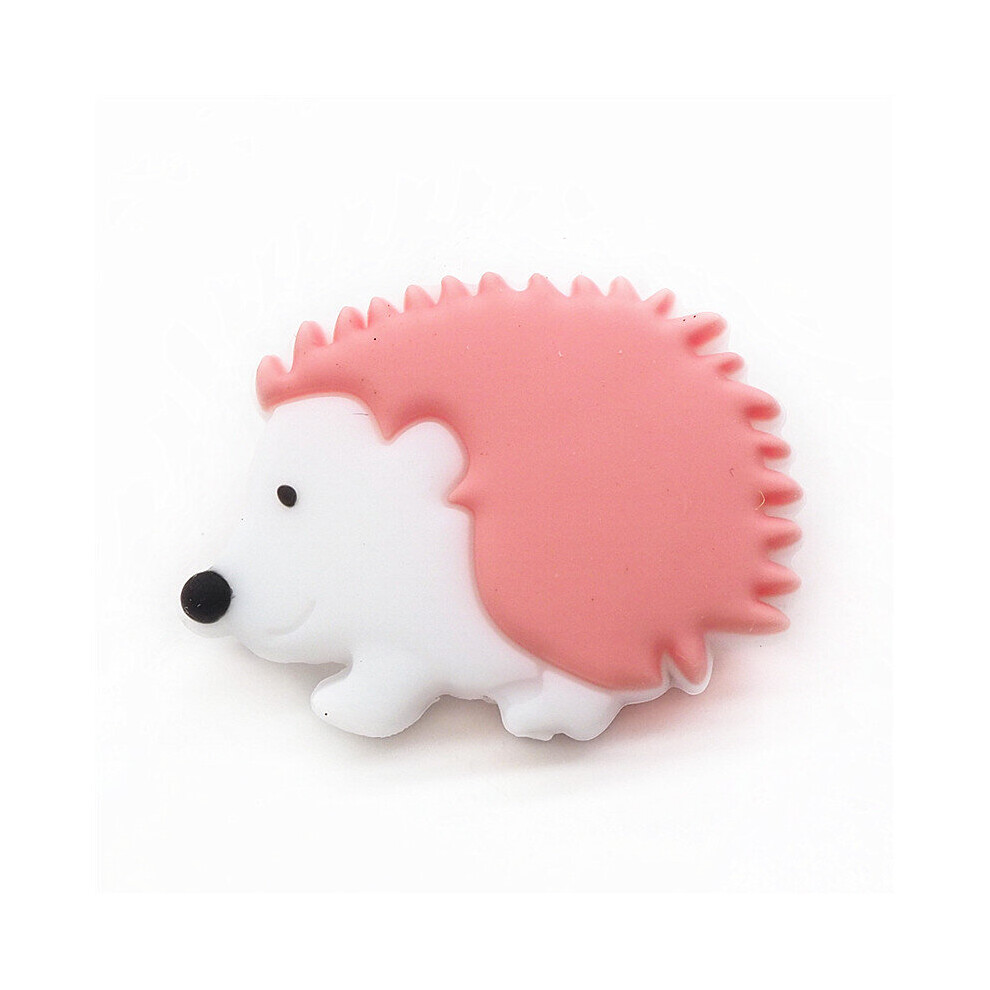 Chengkai 10Pcs Silicone Hedgehog Teether Beads Diy Baby Koala Animal Cartoon Teething Sensory Toy Pacifier Jewelry Making Beads Multicoloured