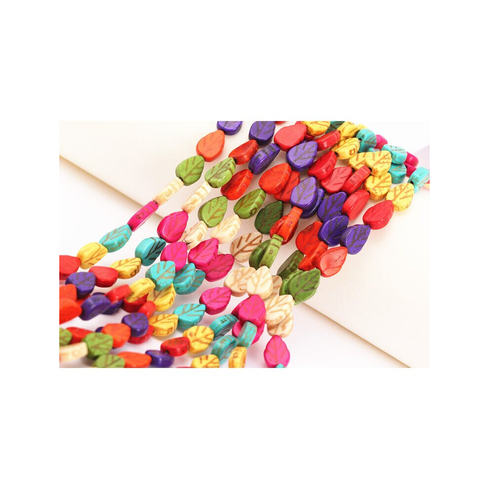 10*13mm Colorful Leaf Howlite Beads Loose Stone Beads 120Pcs/Lot Charms Spacer Bead Handcrafts Diy Jewelry Marking-image-OPC-PBRQWRS-NEW