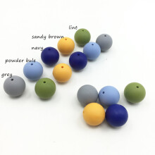 (candy colors 1 Green-15mm) Candy Beads 100pc Silicone Baby Teething Teether Beads 10mm/12mm/15mm/20mm Safe Food Nursing Chewing Round Silicone Beads