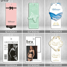 PK031-4 sewing personized hangtags clothing paper swing tag/printed tags with Glue needle string
