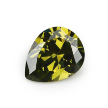 50PCS 2x3~13x18mm Pear Shape Loose CZ Stone Olive Green AAAAA Cubic zirconia Synthetic stone For Jewelry DIY Gems Stone