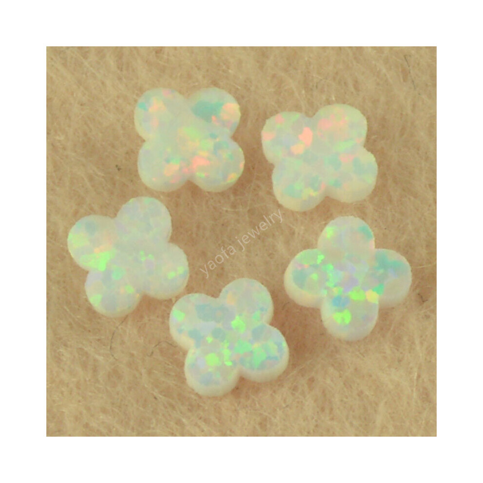 Multicoloured (Op17 White White-10Pcs 3Mm) Flower Shape Green/Pink 4*4Mm Tiny Opal Loose Opal Tooth Gems