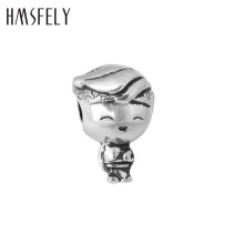 316l Stainless Steel Lovely Boy Bead European Charm Beads For DIY Bracelet Jewelry Making Accessories