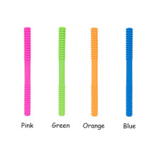 Chenkai 1set Silicone 4pcs Tube Teether DIY Baby Chewing Pendant Nursing Sensory Teething Pacifier Dummy Jewelry Animal Toy