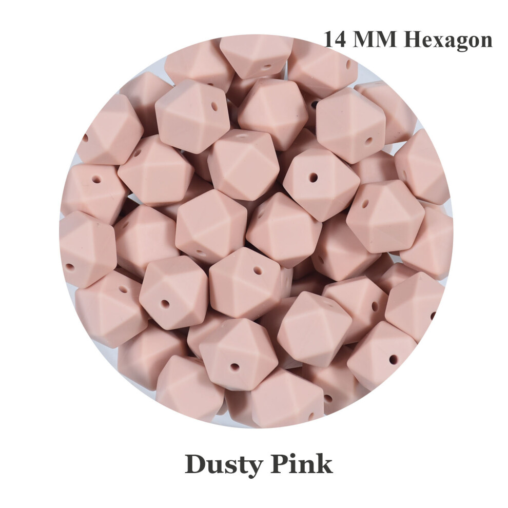 100 PCS 14 MM Hexagon/Icosahedron Silicone Beads BPA Baby Teething Chewable Teether Rodents DIY Jewelry Accessories