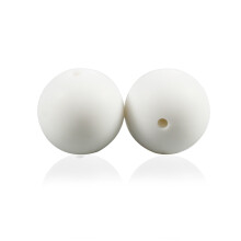 (White-10mm) 15mm 100pcs Silicone Beads Loose Food Safe Silicone Teether DIY Chewable Colorful Round Ball Baby Teething Beads Baby Toys